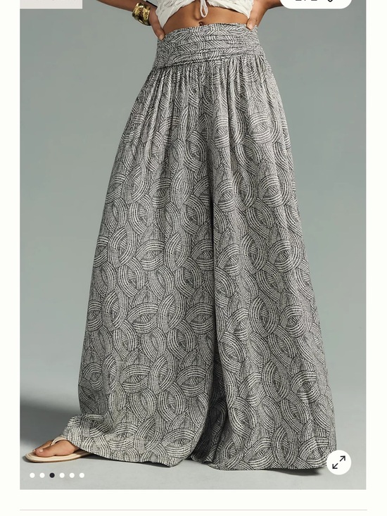 Anthropologie Pants - Anthropologie Wide Leg Printed Palazzo Pants Black Cream Size 4P